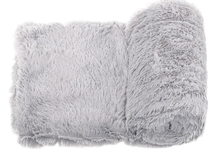 Plaid | Sprei | Deken | 200 x 220 cm | Pluche | Lichtgrijs