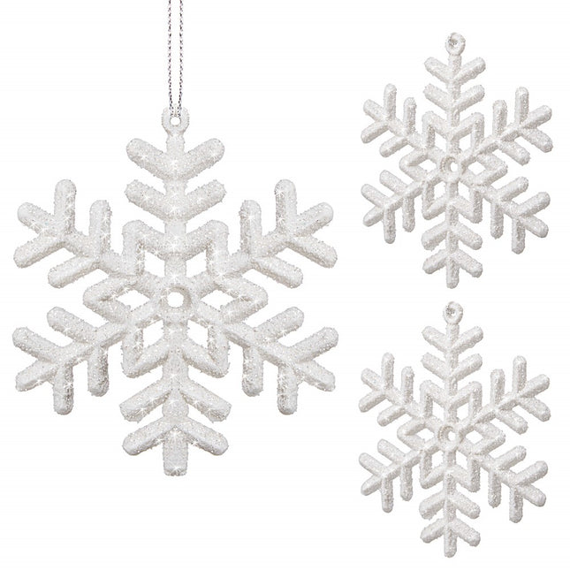 Kerstversiering | Kerstdecoratie Voor Binnen | Kersthanger | Sneeuwvlok | 3 Stuks