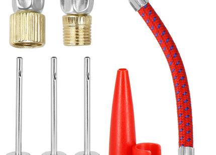 Verloopnippel - Fietspomp - Ballenpomp - 5 Stuks - Universeel - Rood/Zilver