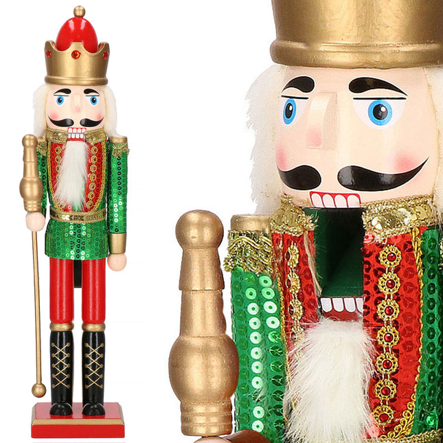 Notenkraker Kerst | 51 cm | Groen/Rood/Goud/Zwart