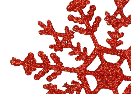 Kersthanger | Kerstversiering |Sneeuwvlok | 3 Stuks | 12 cm | Rood