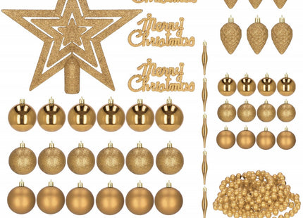 Kerstballen & Piek | 51 Stuks | Goud