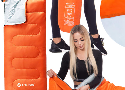 Slaapzak | Slaapzakken | Dekenmodel | Inclusief Draagtas | 205 x 73 cm | Oranje