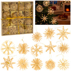 Kerstballen | 48 Stuks | Stro | Kerstversiering | Bruin