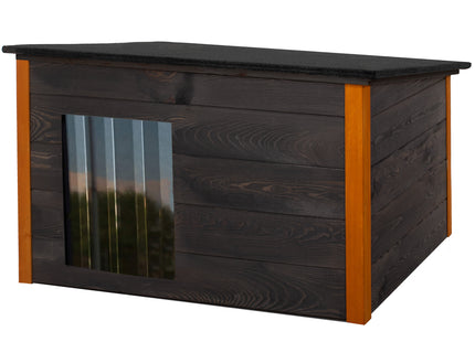 Hondenhuis - Hondenhok - Dog House - Geïsoleerd - Voor Buiten - Weersbestendig - Hout -Grijs - Bruin