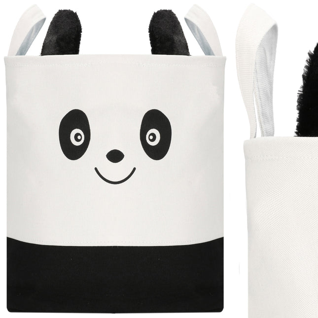 Opbergmand - Speelgoedmand - Kledingmand - Organizer - Deksel - Panda - Handvatten