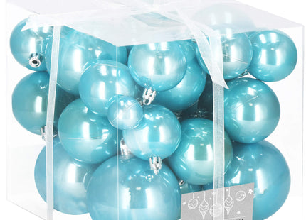 Kerstballen | 37 Stuks | Parelblauw