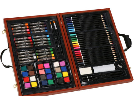 Tekendoos | Tekenkoffer | 80 Delig | 37 x 23 x 4.5 cm | Hout