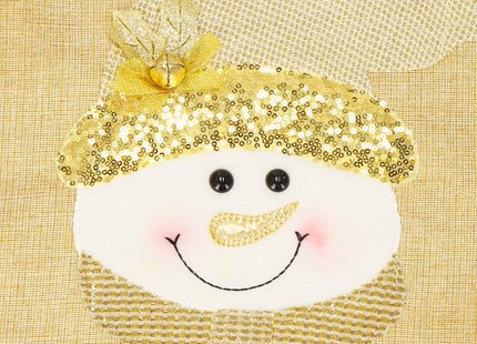 Placemat voor Kerst - Sneeuwpop - Goud - 48 x 38 cm