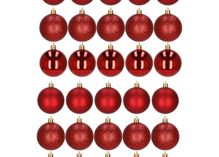 Kerstballen | 30 Stuks | 6 cm | Rood