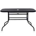 Tuintafel | 120 x 70 cm | Buitentafel | Bijzettafel Buiten | Metaal | Gehard Glas | Rechthoekig | Zwart