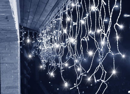 IJspegel Verlichting | 12 m + 2.5 m Snoer | 300 LED | Koel Wit | Koppelbaar | Flits