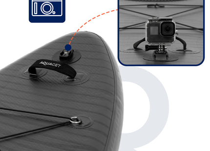 SUP Board - Opblaasbaar Paddle Board - Met Tas - Met Zitje -Inclusief Accessoires - Complete Set - Max. 150KG - 350x81cm - Zwart