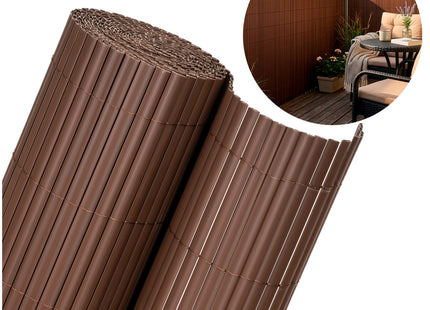 Balkonscherm - Privacyscherm - Hoge Kwaliteit - Waterbestendig - UV-bescherming - 1.6x5 m - Bruin - PVC