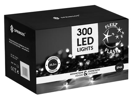 Kerstverlichting | 18 m | 300 LED | Koel Wit +  Flitsblauw