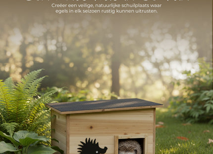 Egelhuis - Egelschuilhuis - Winterverblijf - Weerstbestendig - Hout - 40x32x24 cm