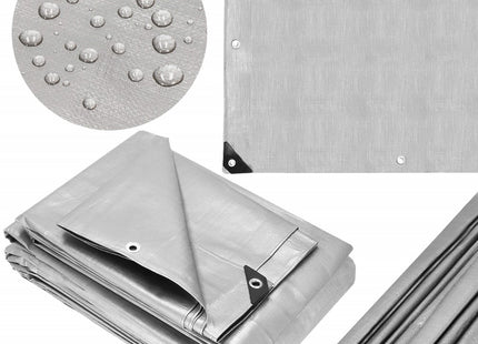 Afdekzeil | Dekzeil | Zeildoek | Waterdicht | PVC | 3 x 3 m | 210 g/m2 | Grijs/Bruin