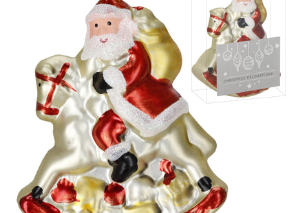 Kersthanger | Kerstman | Kerstboomhanger | Wit | Glitters | Kunststof | 11 cm