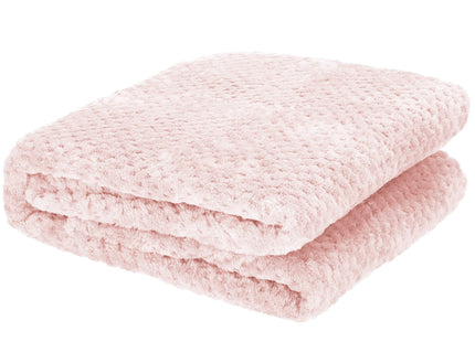Plaid | Sprei | Deken | 150 x 200 cm | Pluche | Lichtroze