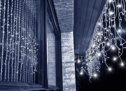 IJspegel Verlichting | 12 m + 2.5 m Snoer | 300 LED | Koel Wit | Koppelbaar | Flits