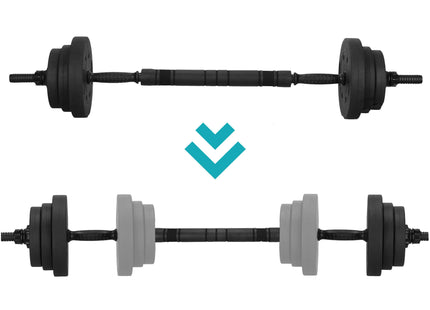 Dumbellset - 6 in 1 Springos Kettlebell Pro Set - 20 KG - Halter Verlengstuk - Verstelbaar - Complete Set - Thuis Sporten - Zwart