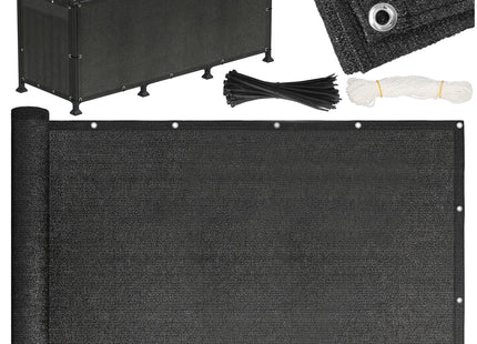Balkonscherm - Privacyscherm - Hoge Kwaliteit - Waterbestendig - UV-bescherming - 1x5 m - 95% -Antraciet - PVC