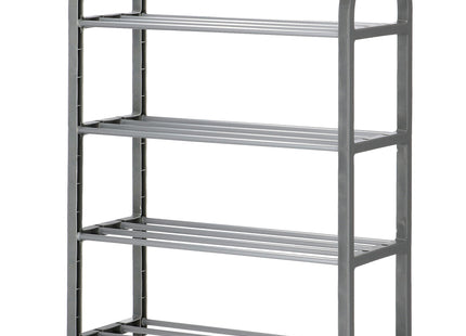 Schoenenrek | 4 Laags | Metaal | Schoenenkast | Donker Grijs