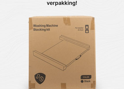 Muntel® Tussenstuk Wasmachine Droger - Stapelkit Wasmachine Droger - Universeel - Uitschuifbare werkblad - Zwart