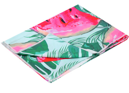 Strandlaken | Badlaken | Strandhanddoek | Microvezel | 180 x 100 cm | Roze/Groen