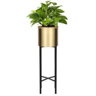 Plantenbak | Plantentafel | Planten Etagère | Metaal Zwart/Goud | 56 cm