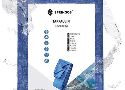 Afdekzeil | Dekzeil | Zeildoek | Waterdicht | PVC | 10 x 8 m | 60 g/m2 | Blauw