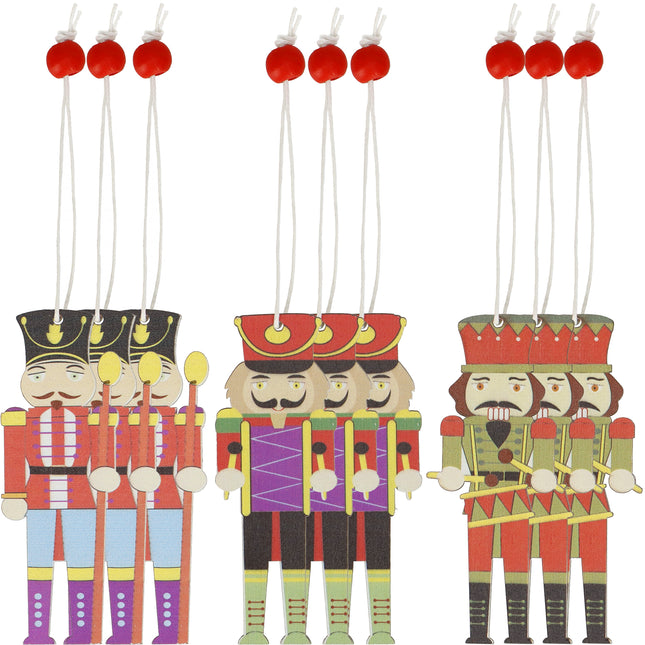 Notenkraker | Kerstboomhanger | 9 Stuks | 3 ontwerpen