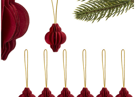 Kersthanger | Opvouwbaar | Bordeauxrood  | 4 cm | 6 Stuk