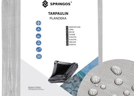 Afdekzeil | 3 x 5 m | 270 g/m2 | Grijs/Zwart