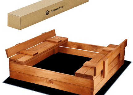 Zandbak - Met Deksel - Met Bank - Inclusief Gronddoek  - Geïmpregneerd - 98 x 94 CM