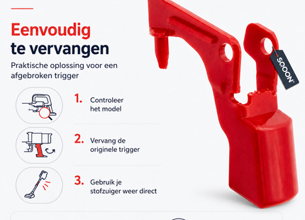 SQOON® - Dyson Trigger - Aan/uit knop - Rood