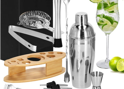 Cocktail Set | 11-Delige Cocktail Shaker Set | 550 ml | Zilverkleurig