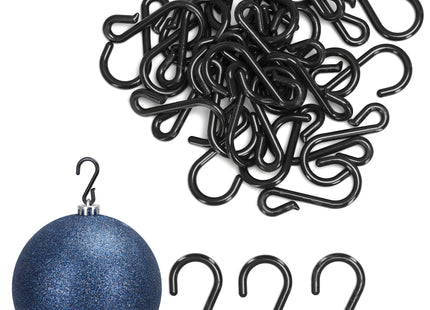 Kerstbalhaakjes | Haakjes Voor Kerstverlichting | 60 stuks | Zwart