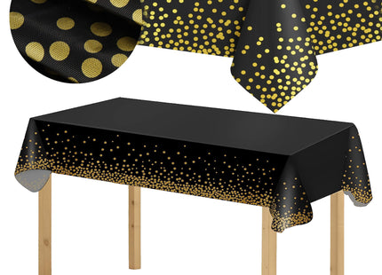 Tafelzeil - Tafelkleed - Waterdicht - Afwasbaar - Zwart - Goud - 272 x137 CM