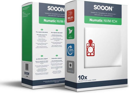 SQOON® Stofzuigerzakken - Geschikt voor Numatic Henry, Hetty, James & PPR-240 | Voordeelset 50 Stuks | NVM 1CH | Model 604015