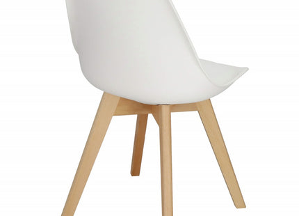 Eetkamerstoel - Gestoffeerd - Wit- 82 x 44,5 x 41 CM