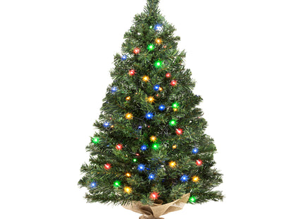 Kunstkerstboom Op Stam | Met Verlichting | 90 cm | Groen | Multicolor