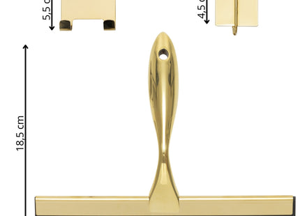 Douchewisser - Raamwisser - Incl. Ophang Haak - Badkamer Accessoires -  Goud - 25 x 18,5 Cm