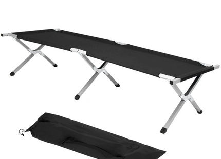 Kampeerbed | Stretcher | Zwart | Tot 150 KG | 190,5 CM