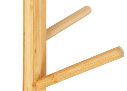 Staande Kapstok | Hout | 8 Haken | Garderobe Kapstok | Zelfmontage | Naturel/Grijs | 182 cm