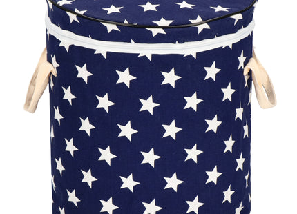 Opbergmand - Speelgoedmand - Kledingmand - Organizer - Deksel - Sterren - Handvatten - Blauw