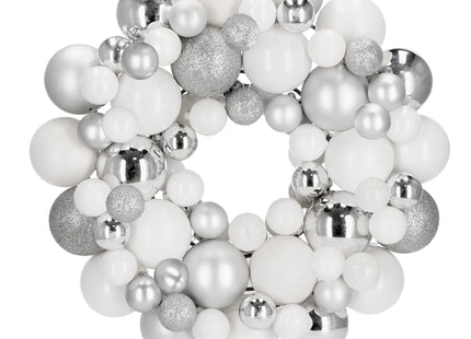 Kerstkrans | Kerst Decoratie | 34 cm | Zilver