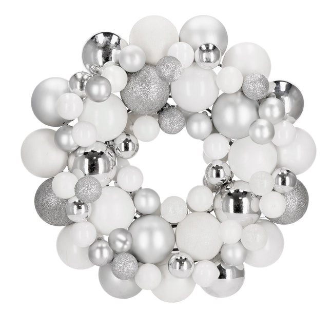 Kerstkrans | Kerst Decoratie | 34 cm | Zilver