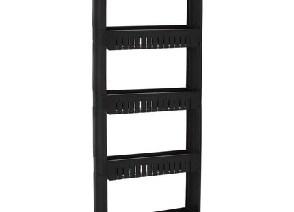 Keukentrolley | Keukentrolley Op Wieltjes | Badkamer Trolley | Opbergrek | 5 Niveaus | 131.5 x 54 x 12.5 cm | Zwart
