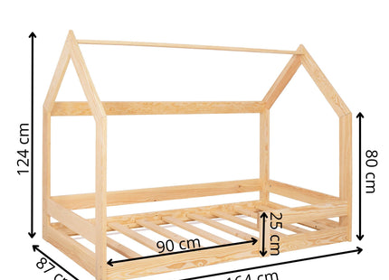 Kinderbed - Veiligheid - Hout - Lichtbruin - 164 X 87cm